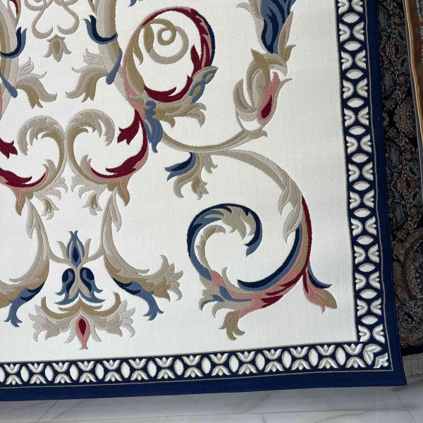 LUMI Turkish Rug HN72B WHITE NAVY Size 250*350