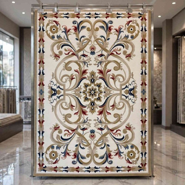 سجاد تركي مولر HN75B ابيض ذهبي مقاس 150*230