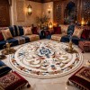 MOLER HN75B Turkish rug WHITE round size 150x150 cm