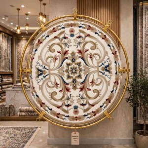 MOLER HN75B Turkish rug WHITE golgen round size 200*200 cm