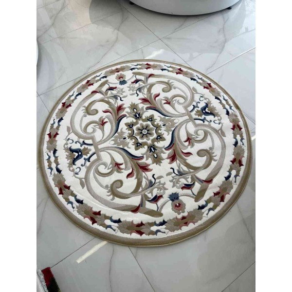 MOLER HN75B Turkish rug WHITE golgen round size 200*200 cm