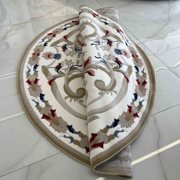 MOLER HN75B Turkish rug WHITE golgen round size 200*200 cm