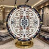 سجاد تركي مولر HN75B ابيض كحلي دائري مقاس 150*150 سم