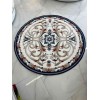 سجاد تركي مولر HN75B ابيض كحلي دائري مقاس 150*150 سم