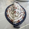 سجاد تركي مولر HN75B ابيض كحلي دائري مقاس 150*150 سم