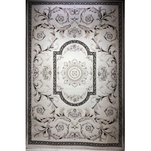 Turkish MONALIZA 41185A Rug cream black Size 400*500