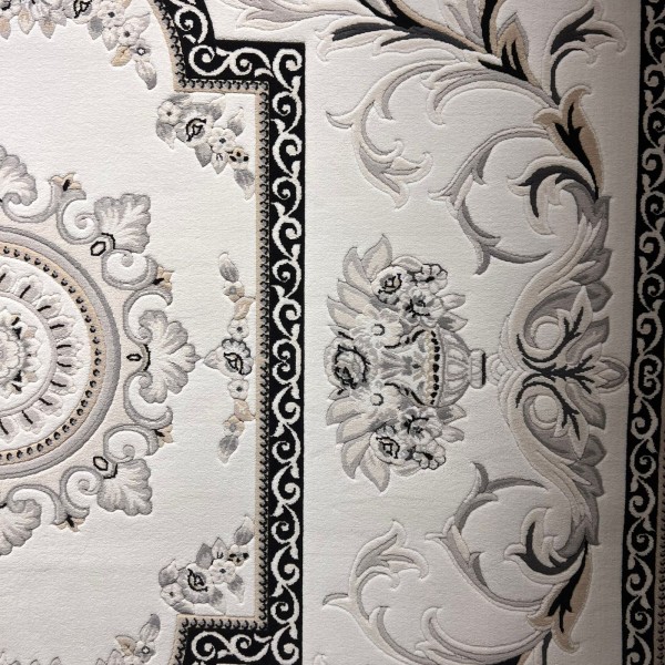 سجاد تركي موناليزا 41185A كريم اسود مقاس 200*300