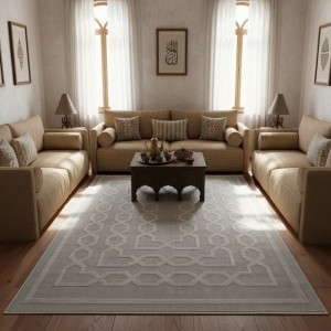 Turkish PICASSO Jute Rug RE7511 IVORY Size 150*220