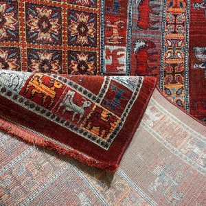 Platinum Afghan Bukhari Turkish Rug H0171B Red Size 400*500