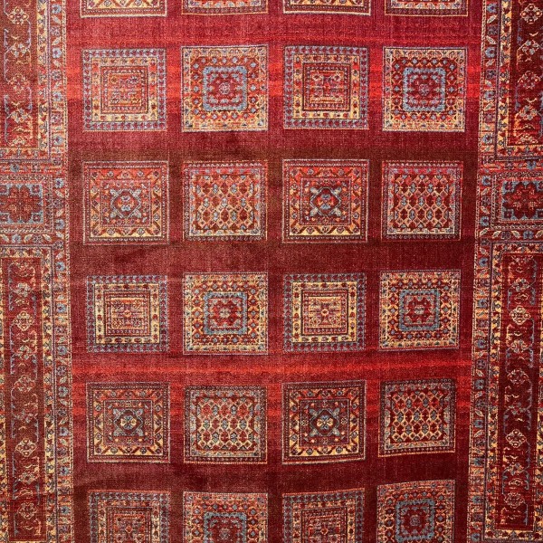 Platinum Afghan Bukhari Turkish Rug H0181B Red Size 150*220