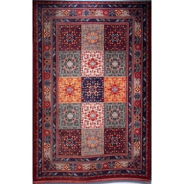 Platinum Afghan Bukhari Turkish Rug OL406C Red Size 150*220