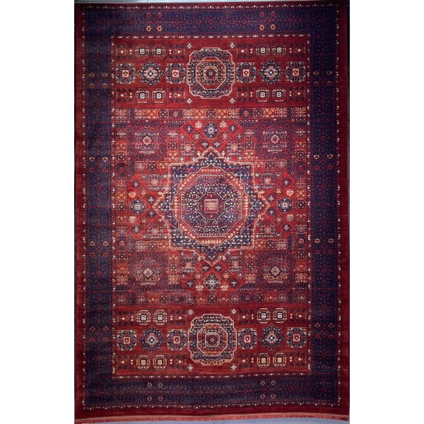 Platinum Afghan Bukhari Turkish Rug OL417B Red Size 80*150