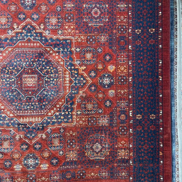 Platinum Afghan Bukhari Turkish Rug OL417B Red Size 80*150