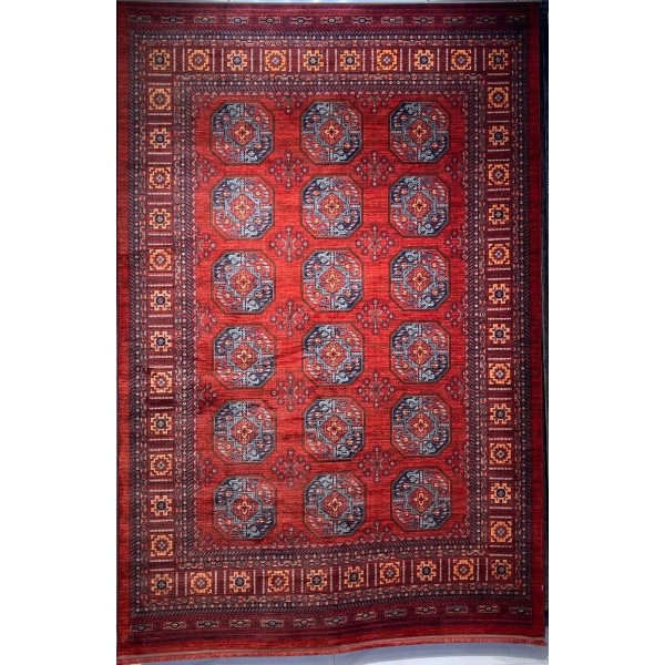 Platinum Afghan Bukhari Turkish Rug OL433A Red Size 150*220