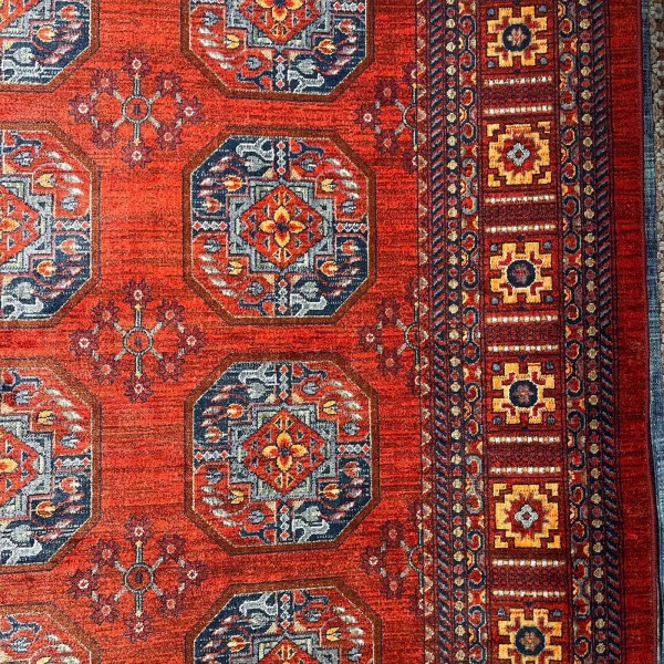 Platinum Afghan Bukhari Turkish Rug OL433A Red Size 150*220
