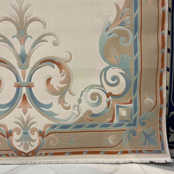 RAMADA Turkish Rug Korean 43631A CREAM AQUA - 100x200 cm Area Rug
