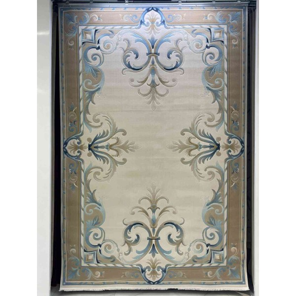 RAMADA Turkish Rug Korean 43631A CREAM brown - 400x500 cm Jumbo Carpet