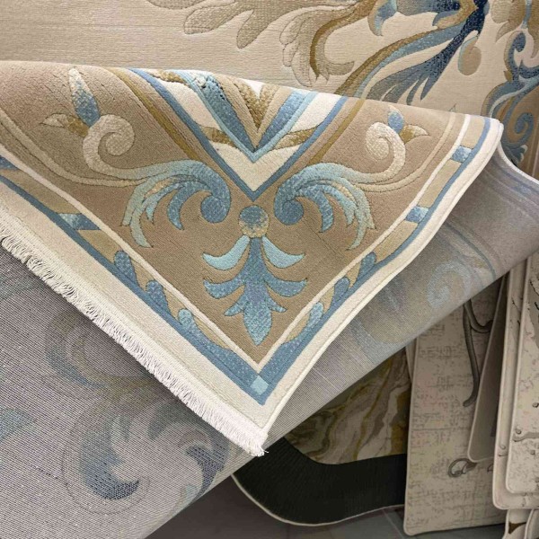 RAMADA Turkish Rug Korean 43631A CREAM brown - 400x500 cm Jumbo Carpet