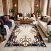 سجاد رمادا تركي نقش كوري 43631A كحلي احمر - مقاس 100*200 سم مشاية ممر