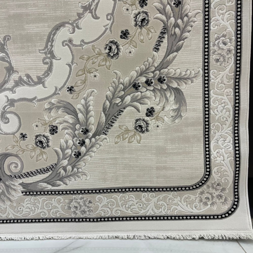 سجاد تركي لوريان 41254A كريم اسود مقاس 80*150