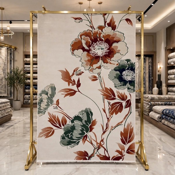 Turkish rose Carpet 43638A CREAM red Size 200*300