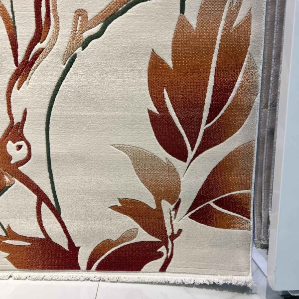 Turkish rose Carpet 43638A CREAM red Size 200*300