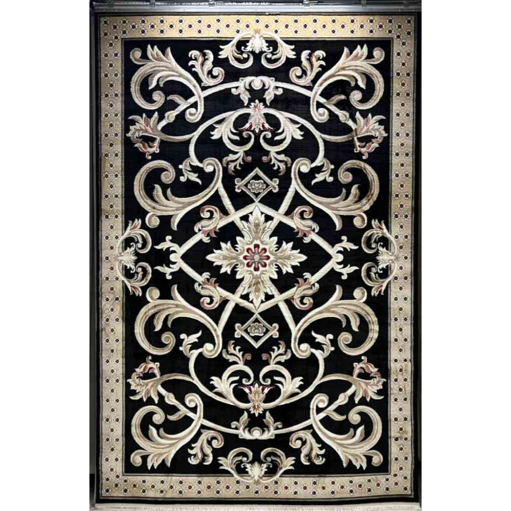 سجاد تركي سفير نقش فرنسي اسود مقاس 400*600