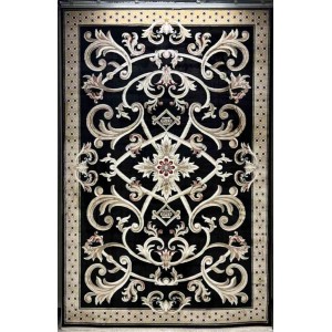 سجاد تركي سفير نقش فرنسي اسود مقاس 400*600