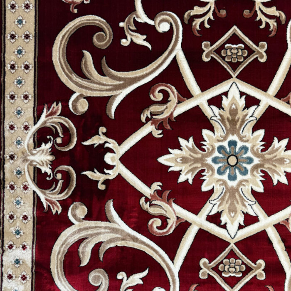 سجاد تركي سفير نقش فرنسي احمر عنابي مقاس 100*200