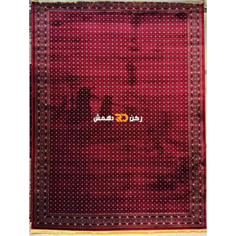 Afghan silk rug soft 2001 red Bukhara style size 400*500