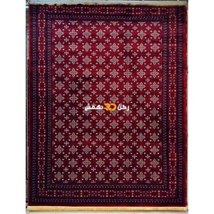 Afghan silk rug soft 2002 red Bukhara style size 150*220
