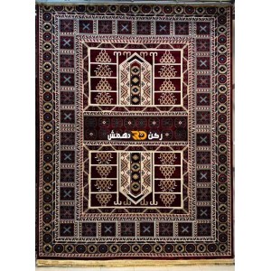 Afghan silk rug soft 2004 red Bukhara style size 150*220