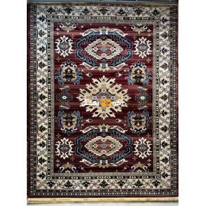 Afghan silk rug soft 2005 navy Bukhara style size 150*220