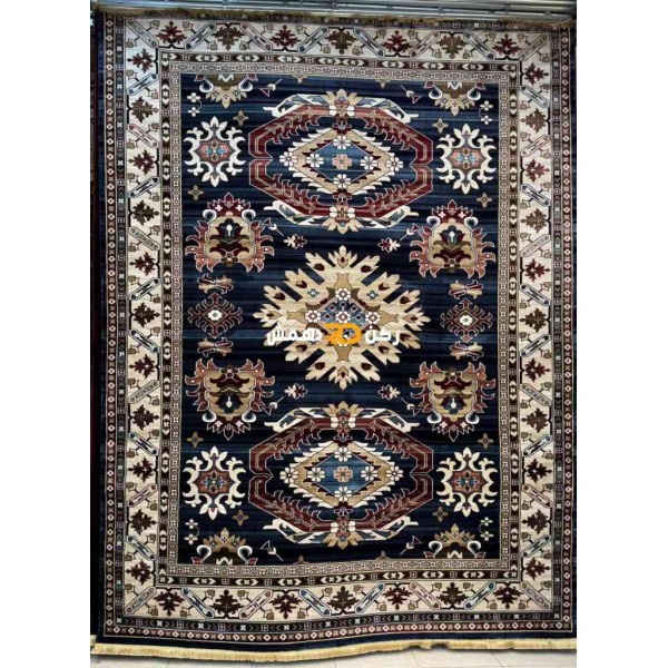 سجاد افغاني حرير ناعم بخارى 2007 كحلي مقاس 200*300