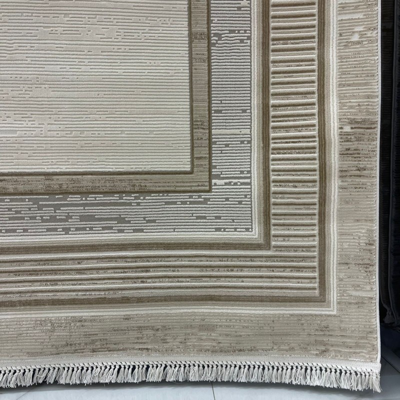 سجاد تركي اطار برواز سيلفيا 40984A بيج مقاس 150*220