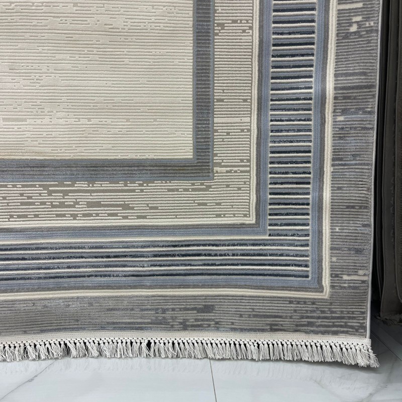 سجاد تركي اطار برواز سيلفيا 40984A سماوي مقاس 100*200