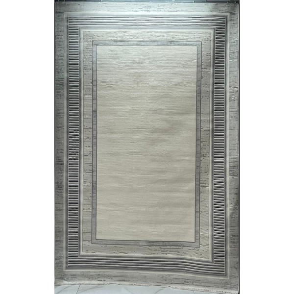Turkish rug with frame Silvia 40984A gray size 400*500