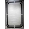 Turkish rug modern frame Saray BT485 cream black size 80*150