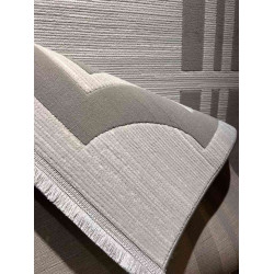 سجاد تركي برواز مودرن سراي BT485 كريم رصاصي مقاس 400*500