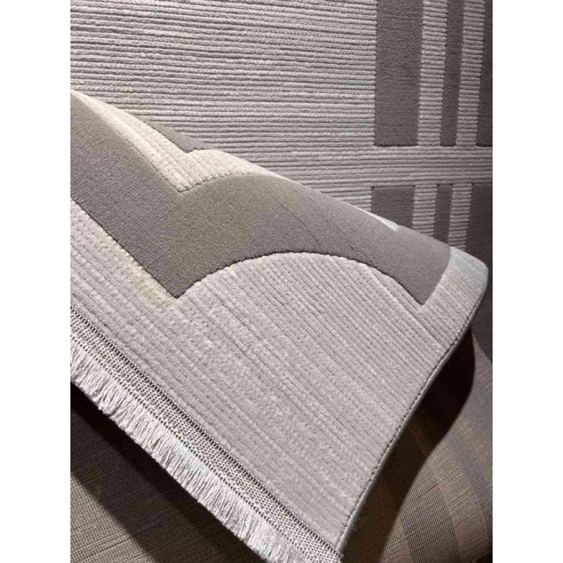 Turkish rug modern frame Saray BT485 cream gray size 400*500