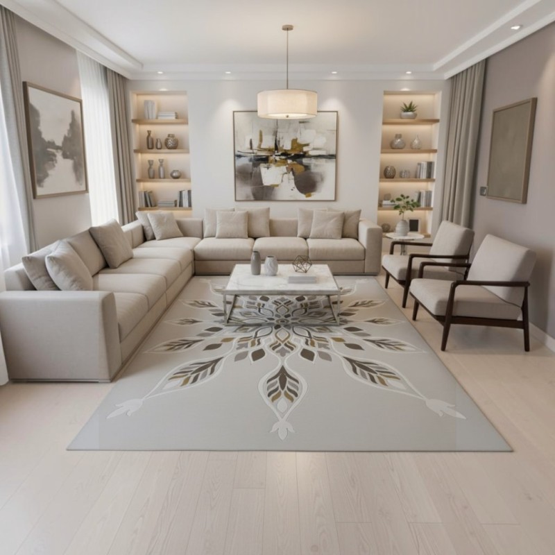 سجاد تركي لافندر N0595A بيج مقاس 150*150