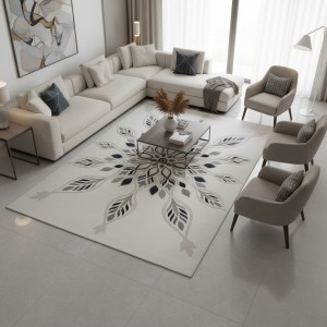 سجاد تركي لافندر N0595A اسود دائري مقاس 200*200