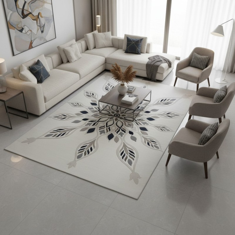 سجاد تركي لافندر N0595A اسود دائري مقاس 200*200