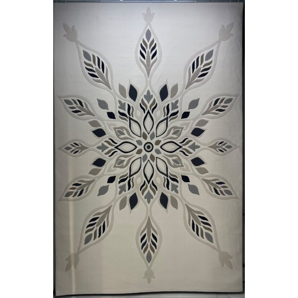 Turkish LAVENDER rug N0595A BLACK size 150*150