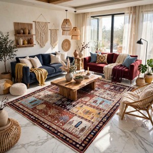 سجاد بوهيمي فينيسيا تركي  43242A كحلي احمر مقاس 250*350 سم