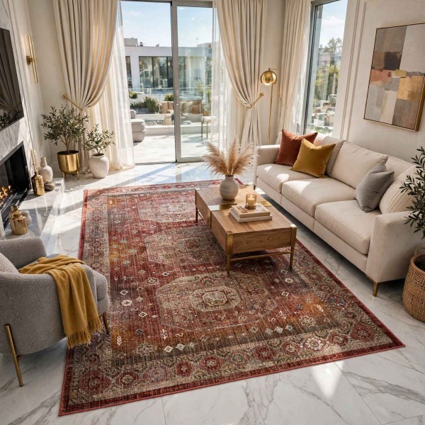 سجاد بوهيمي فينيسيا تركي  43267C احمر مقاس 250*350 سم