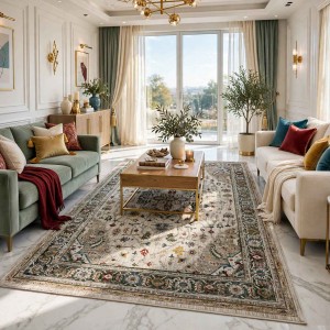 Turkish Bohemian VENİCE Rug 43379A CREAM GREEN Size 200*300