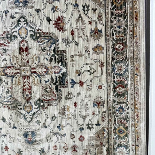 Turkish Bohemian VENİCE Rug 43379A CREAM GREEN Size 150*220