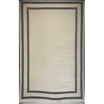 سجاد تركي اطار برواز فيكتوريا 41606A كريم اسود مقاس 200*300
