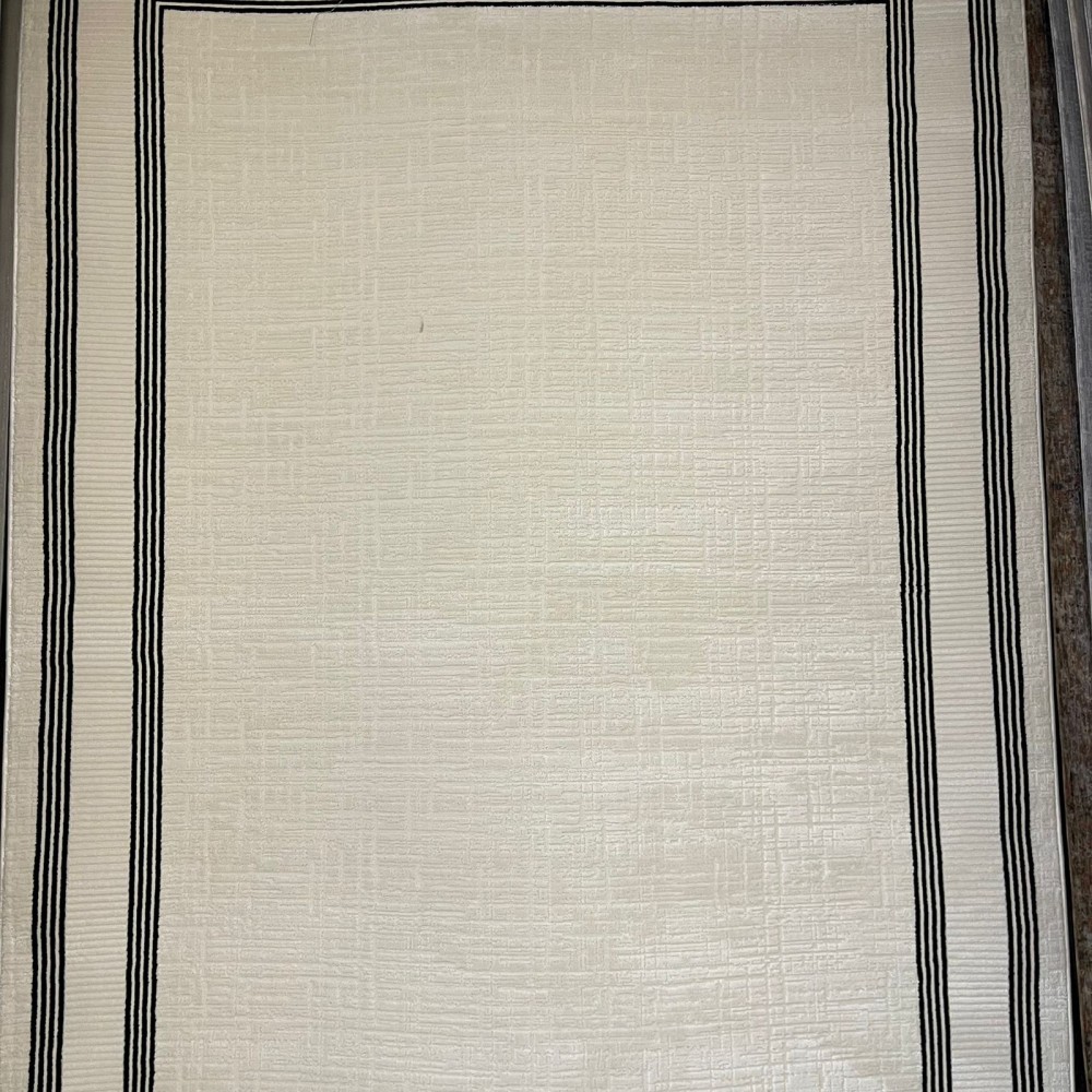 سجاد تركي اطار برواز فيكتوريا 41603A كريم اسود مقاس 100*300